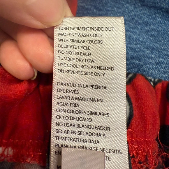 Disney Mickey Mouse Pajama Pants with elastic waist Red black & white Size XS - Picture 8 of 8